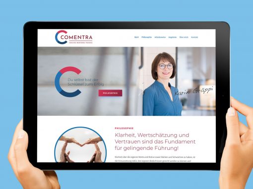 Comentra Coaching – Onepager und CI für Karin Gräppi